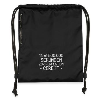 50 Geburtstag in Sekunde - 50. Geburtstag - Turnbeutel aus Recycling-Material - Schwarz - Vorne