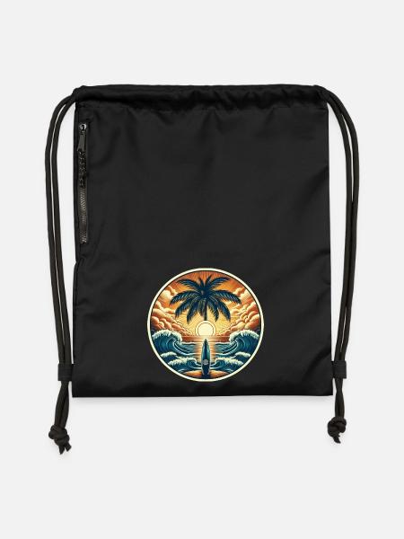 Surfer Logo - Turnbeutel aus Recycling-Material - Schwarz