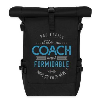 COACH entraineur sportif cadeau - Sac à dos roll top - noir - Devant