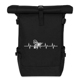 Heartbeat of a beekeeper - Rolltop Rucksack - Schwarz - Vorne