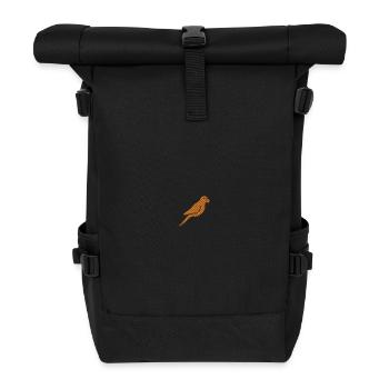 Embroidered parrot - Roll Top Backpack - black - Front