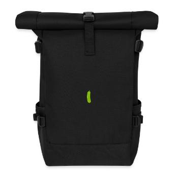 Cucumber embroidered - Roll Top Backpack - black - Front