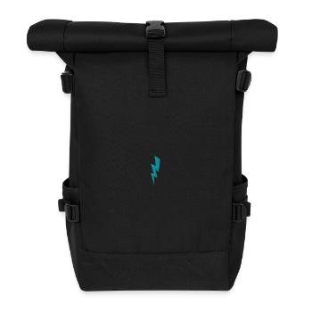 Embroidered lightning bolt - Roll Top Backpack - black - Front