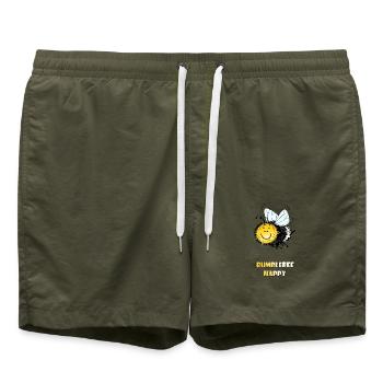 Hummel glückliche zufriedene Hummel - Badeshorts - Olive - Vorne - AI Model Male 185 light (185cm)