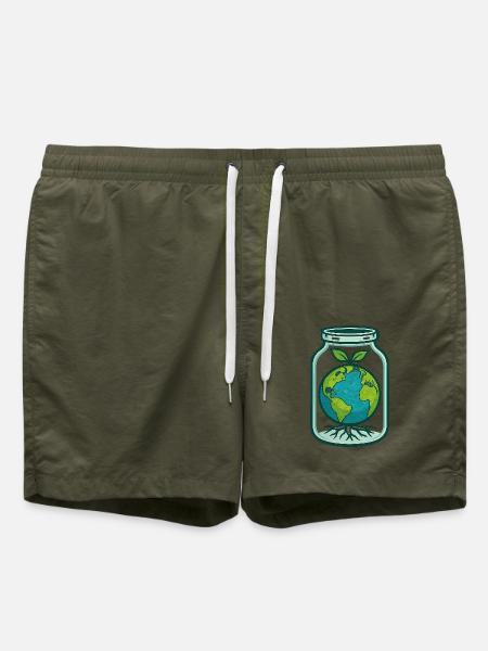 Welt im Glas: Grünes Wachstum - Badeshorts - Olive