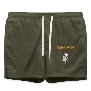 Linedance Unicorn Line Dance - Badeshorts - Olive - Vorne - AI Model Male 185 light (185cm)