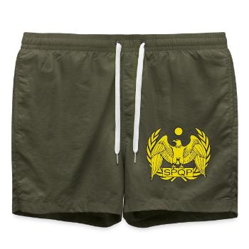 Roma Römisch Römischer Reich SPQP Polonia Polen - Badeshorts - Olive - Vorne - AI Model Male 185 light (185cm)