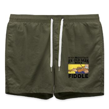 Violinist Alter Mann - Badeshorts - Olive - Vorne - AI Model Male 185 light (185cm)