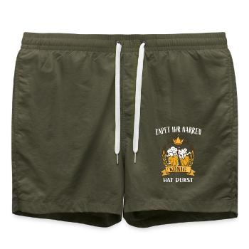 Zapft ihr Narren, der König hat Durst - Badeshorts - Olive - Vorne - AI Model Male 185 light (185cm)