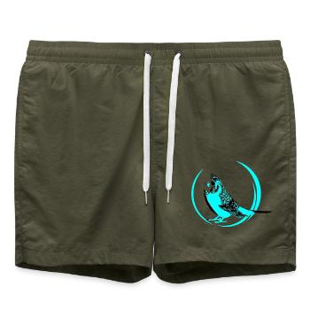 wellensittich - Badeshorts - Olive - Vorne - AI Model Male 185 light (185cm)