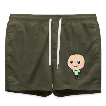 Tobias - Badeshorts - Olive - Vorne - AI Model Male 185 light (185cm)