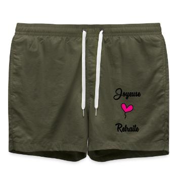 RETRAITE. BONNE RETRAITE. JOYEUSE RETRAITE - Short de bain - vert olive - Devant - AI Model Male 185 light (185cm)