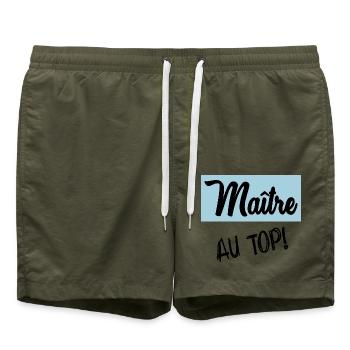 MEISTER. VIELEN DANK. DANKE, MEISTER. MEISTER. MEISTER-GESCHENK - Badeshorts - Olive - Vorne - AI Model Male 185 light (185cm)