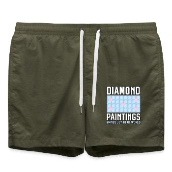 Diamantmalerei Handwerkszeug Diamantmaler - Badeshorts - Olive - Vorne - AI Model Male 185 light (185cm)