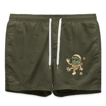Welcome to space - Swim Trunks - olive - Front - AI Model Male 185 light (185cm)