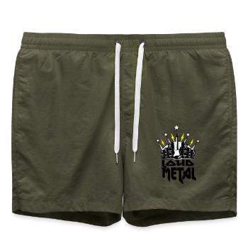 Metal - Badeshorts - Olive - Vorne - AI Model Male 185 light (185cm)