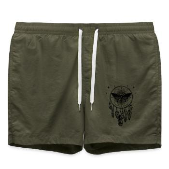 Tarot card occult astrology gothic esoteric - Swim Trunks - olive - Front - AI Model Male 185 light (185cm)