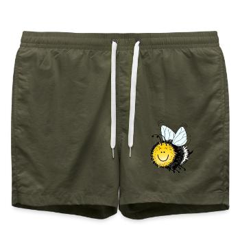 Hummel xxl Biene Wespe Fliege Hornisse Insekt - Badeshorts - Olive - Vorne - AI Model Male 185 light (185cm)