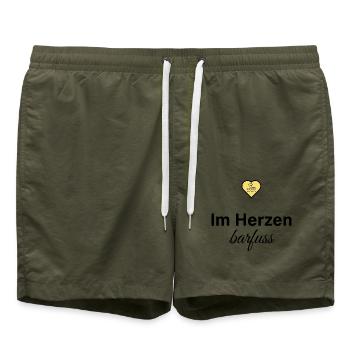 im herzen barfuss - Badeshorts - Olive - Vorne - AI Model Male 185 light (185cm)