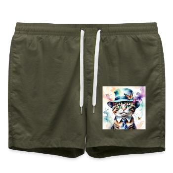 Monsieur Hercule - Badeshorts - Olive - Vorne - AI Model Male 185 light (185cm)
