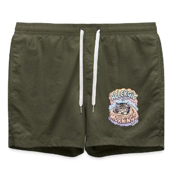 Allergique au matin - Short de bain - vert olive - Devant - AI Model Male 185 light (185cm)