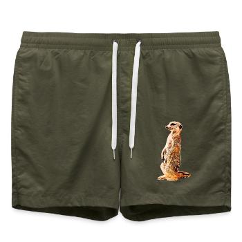 Erdmännchen - Badeshorts - Olive - Vorne - AI Model Male 185 light (185cm)