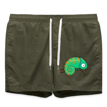 Chameleon Chamäleon - Badeshorts - Olive - Vorne - AI Model Male 185 light (185cm)