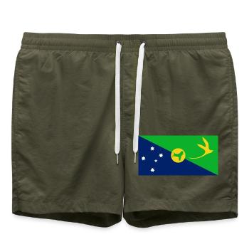Weihnachtsinseln - Badeshorts - Olive - Vorne - AI Model Male 185 light (185cm)