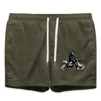 mx motorradfahrer - Badeshorts - Olive - Vorne - AI Model Male 185 light (185cm)
