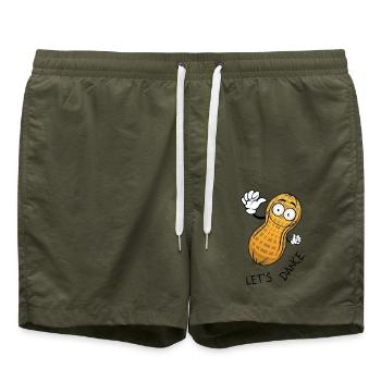Erdnuss Let`s Dance Tanzen Peanut - Badeshorts - Olive - Vorne - AI Model Male 185 light (185cm)