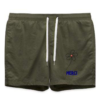 VIELEN DANK. DANKE. VIELEN DANK. JAHRESTAG. GEBURT. - Badeshorts - Olive - Vorne - AI Model Male 185 light (185cm)
