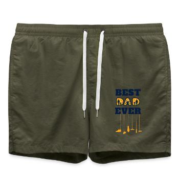 Meilleur papa de tous les temps - Short de bain - vert olive - Devant - AI Model Male 185 light (185cm)