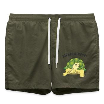 niente stress - Badeshorts - Olive - Vorne - AI Model Male 185 light (185cm)