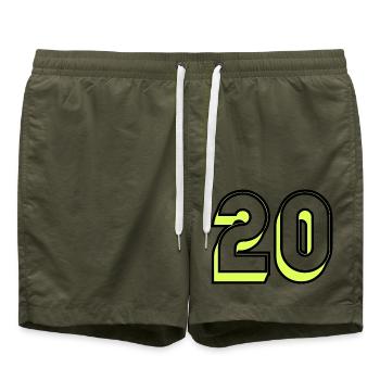 20,20 JAHRE,20-JÄHRIGES JUBILÄUM,20-JÄHRIGES JUBILÄUM - Badeshorts - Olive - Vorne - AI Model Male 185 light (185cm)