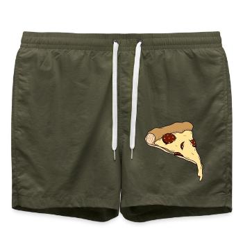 Pizza - Badeshorts - Olive - Vorne - AI Model Male 185 light (185cm)