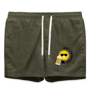 Bier Mallorca Saufen - Badeshorts - Olive - Vorne - AI Model Male 185 light (185cm)