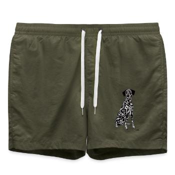 Beautiful Dalmatian dog - Swim Trunks - olive - Front - AI Model Male 185 light (185cm)