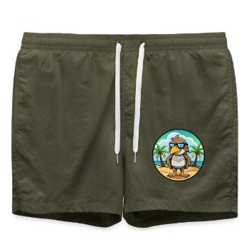 Hawk Funny Cartoon Summer Beach Sunglasses Sticker - Swim Trunks - olive - Front - AI Model Male 185 light (185cm)