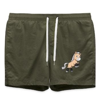 Fjord Horse - Badeshorts - Olive - Vorne - AI Model Male 185 light (185cm)