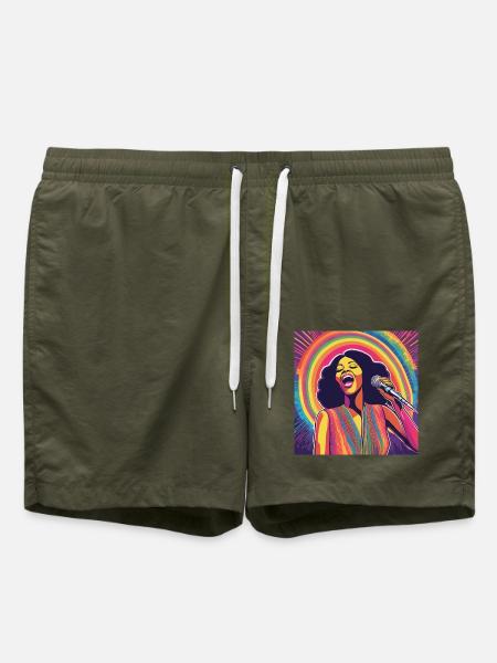 Motown-Sängerin - Badeshorts - Olive