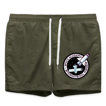 Space Academy International Vintage schwarz - Badeshorts - Olive - Vorne - AI Model Male 185 light (185cm)