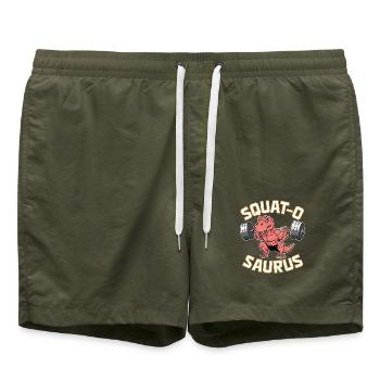 Squat-O Saurus - Swim Trunks - olive - Front - AI Model Male 185 light (185cm)