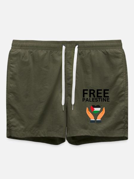 Free Palestine - Badeshorts - Olive