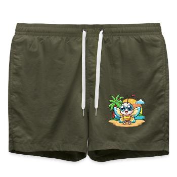 Lunettes de soleil de plage d’été de dessin animé drôle papillon - Short de bain - vert olive - Devant - AI Model Male 185 light (185cm)
