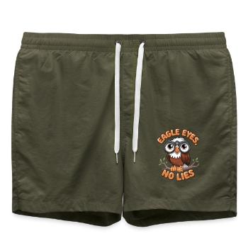 Des yeux d’aigle, pas de mensonges - Short de bain - vert olive - Devant - AI Model Male 185 light (185cm)