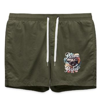 Picture Perfect - Swim Trunks - olive - Front - AI Model Male 185 light (185cm)
