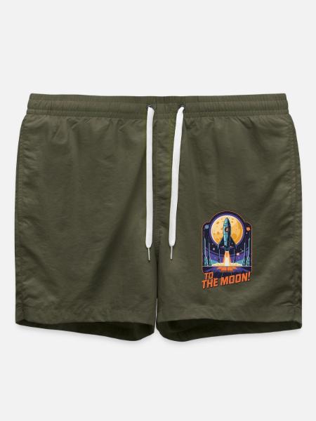 To The Moon - Swim Trunks - olive