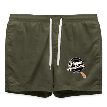 Flippin Awesome - Swim Trunks - olive - Front - AI Model Male 185 light (185cm)