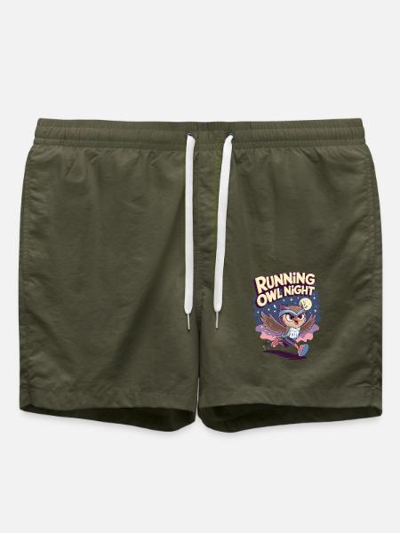 Running Owl Night - Swim Trunks - olive