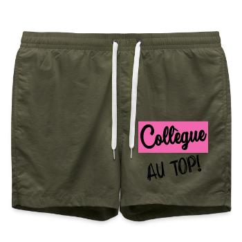 RETIREMENT. RETIREMENT. RETIRED. HAPPY RETIREMENT - Swim Trunks - olive - Front - AI Model Male 185 light (185cm)